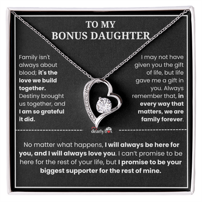 To My Bonus Daughter - "My Family Forever" Necklace