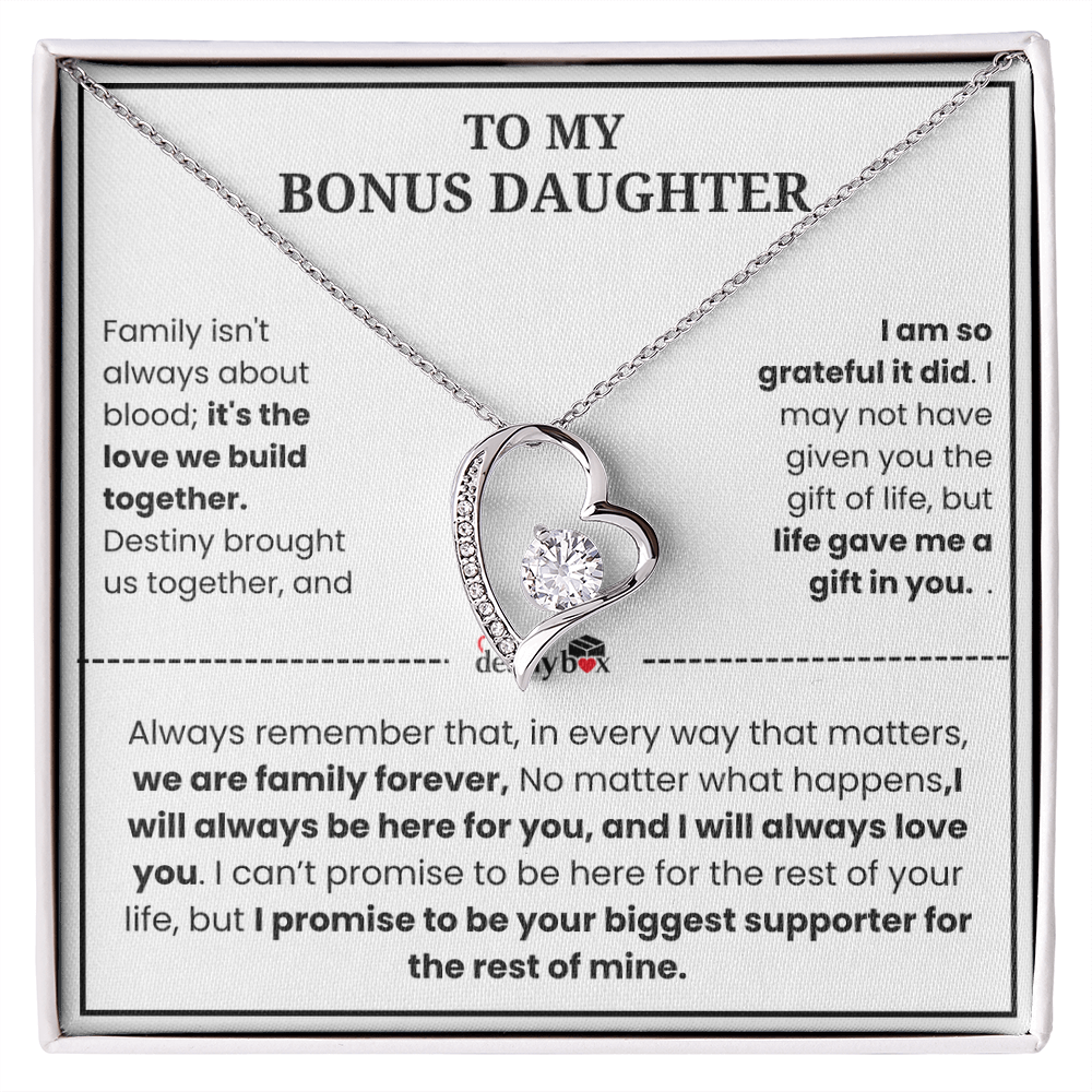 To My Bonus Daughter "Heart Love" Necklace
