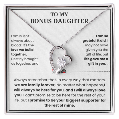 To My Bonus Daughter "Heart Love" Necklace