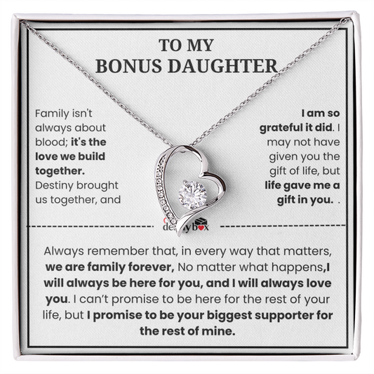 To My Bonus Daughter "Heart Love" Necklace
