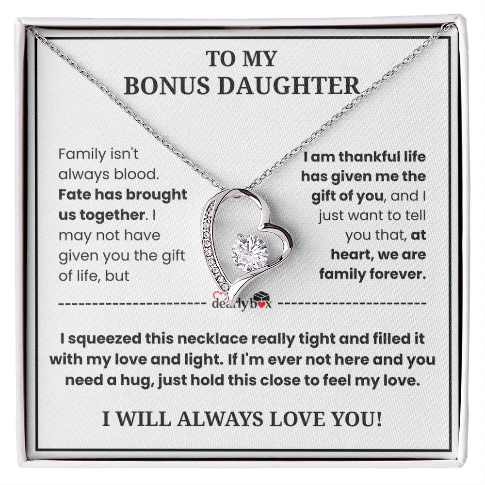 To My Bonus Daughter - "My Family Forever" Necklace