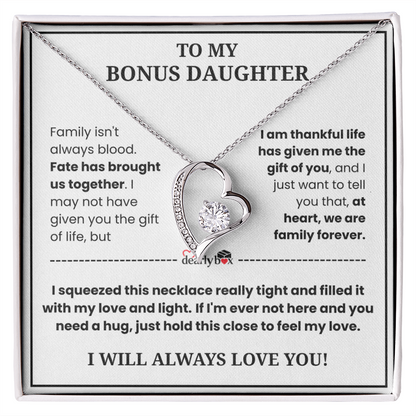 To My Bonus Daughter - "My Family Forever" Necklace