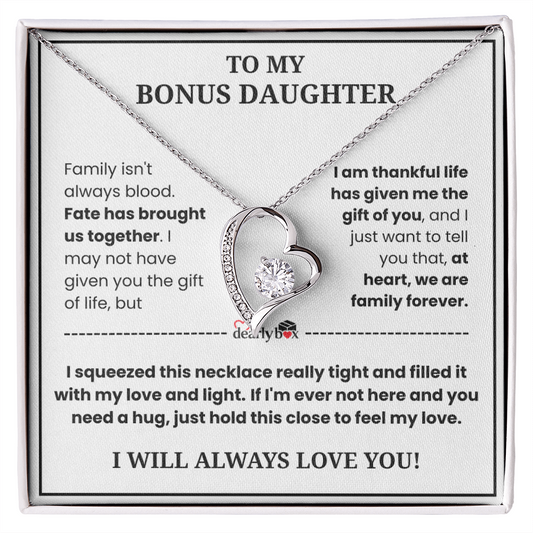 To My Bonus Daughter - "My Family Forever" Necklace