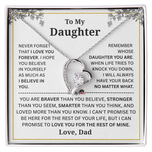 To My Daughter Forever Love Necklace - from DAD