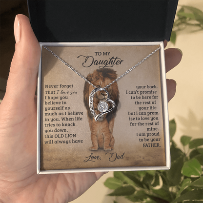 To My Daughter Proud Lion Love Forever Necklace
