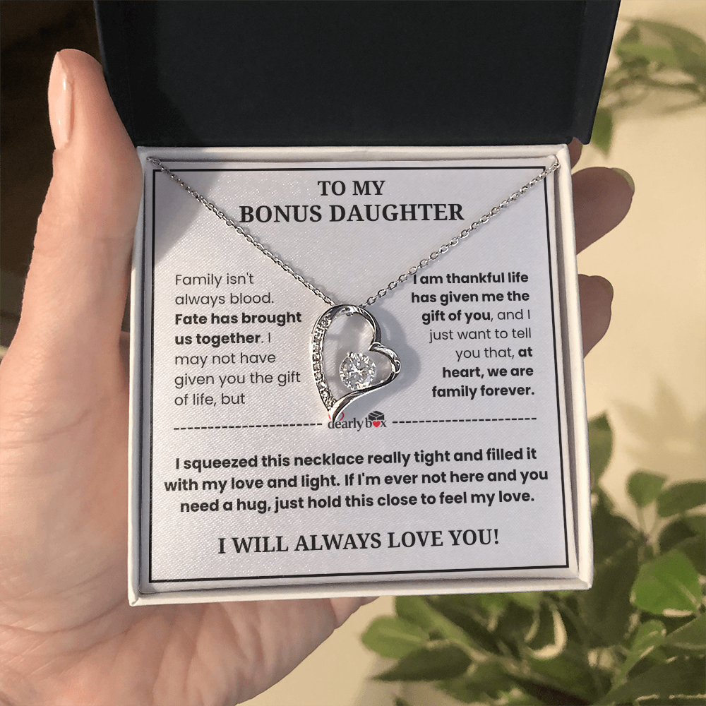 To My Bonus Daughter - "My Family Forever" Necklace