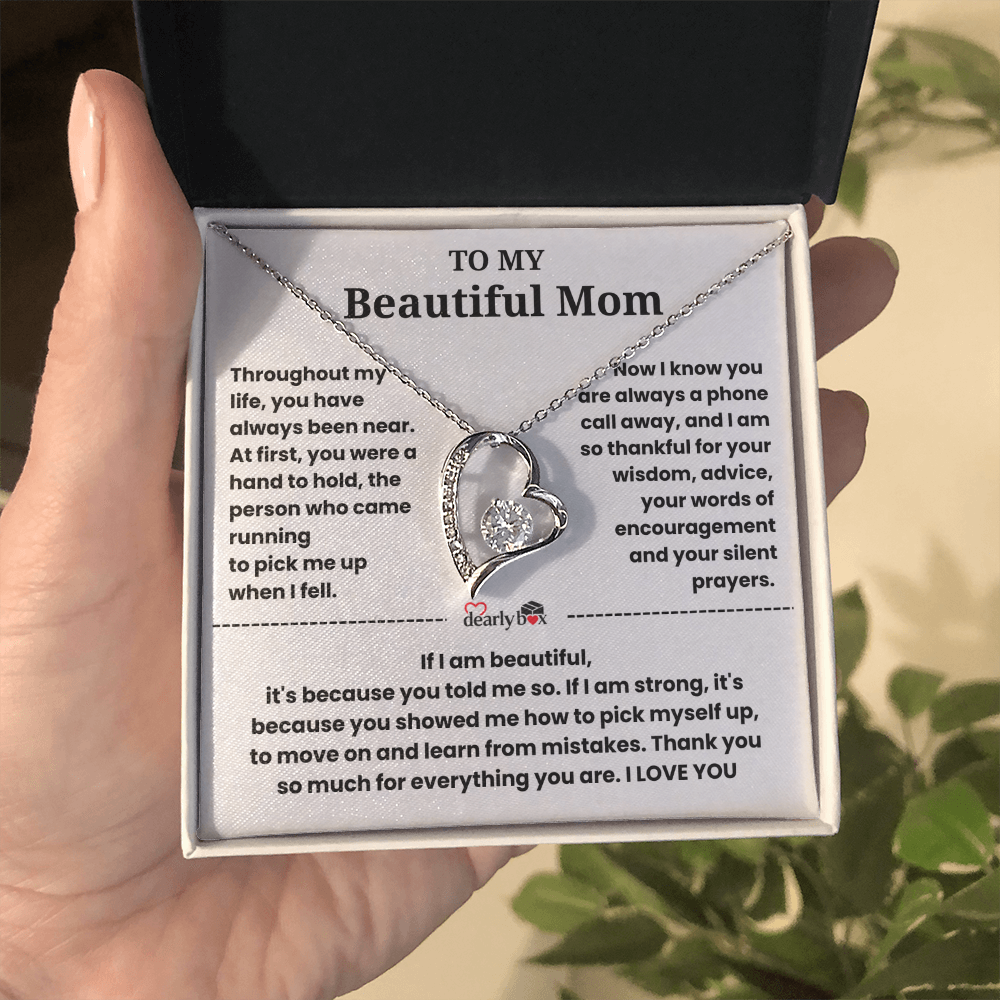 To My Beautiful Mom I Love you "Heart Necklace"