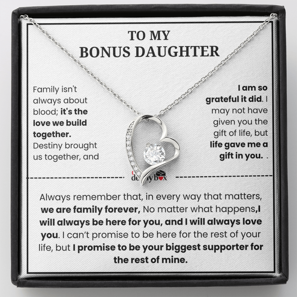 To My Bonus Daughter "Heart Love" Necklace