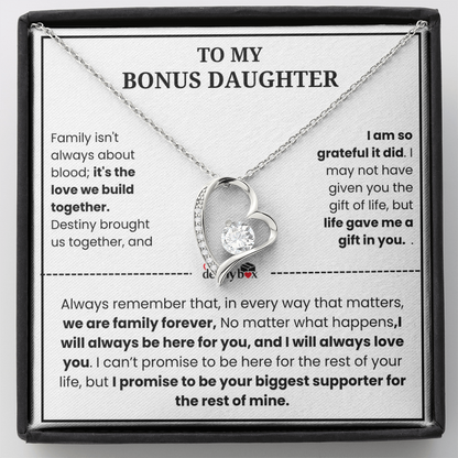 To My Bonus Daughter "Heart Love" Necklace