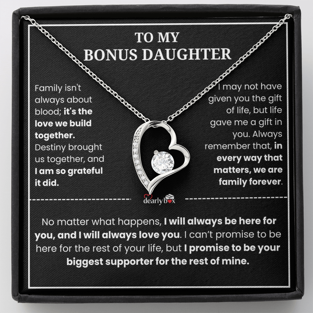 To My Bonus Daughter - "My Family Forever" Necklace