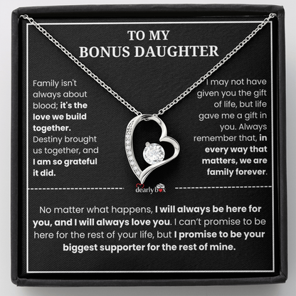 To My Bonus Daughter - "My Family Forever" Necklace