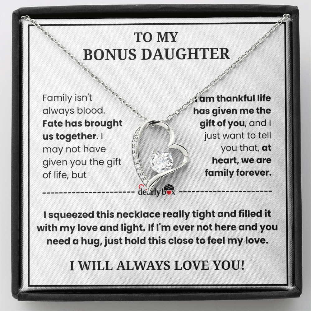 To My Bonus Daughter - "My Family Forever" Necklace