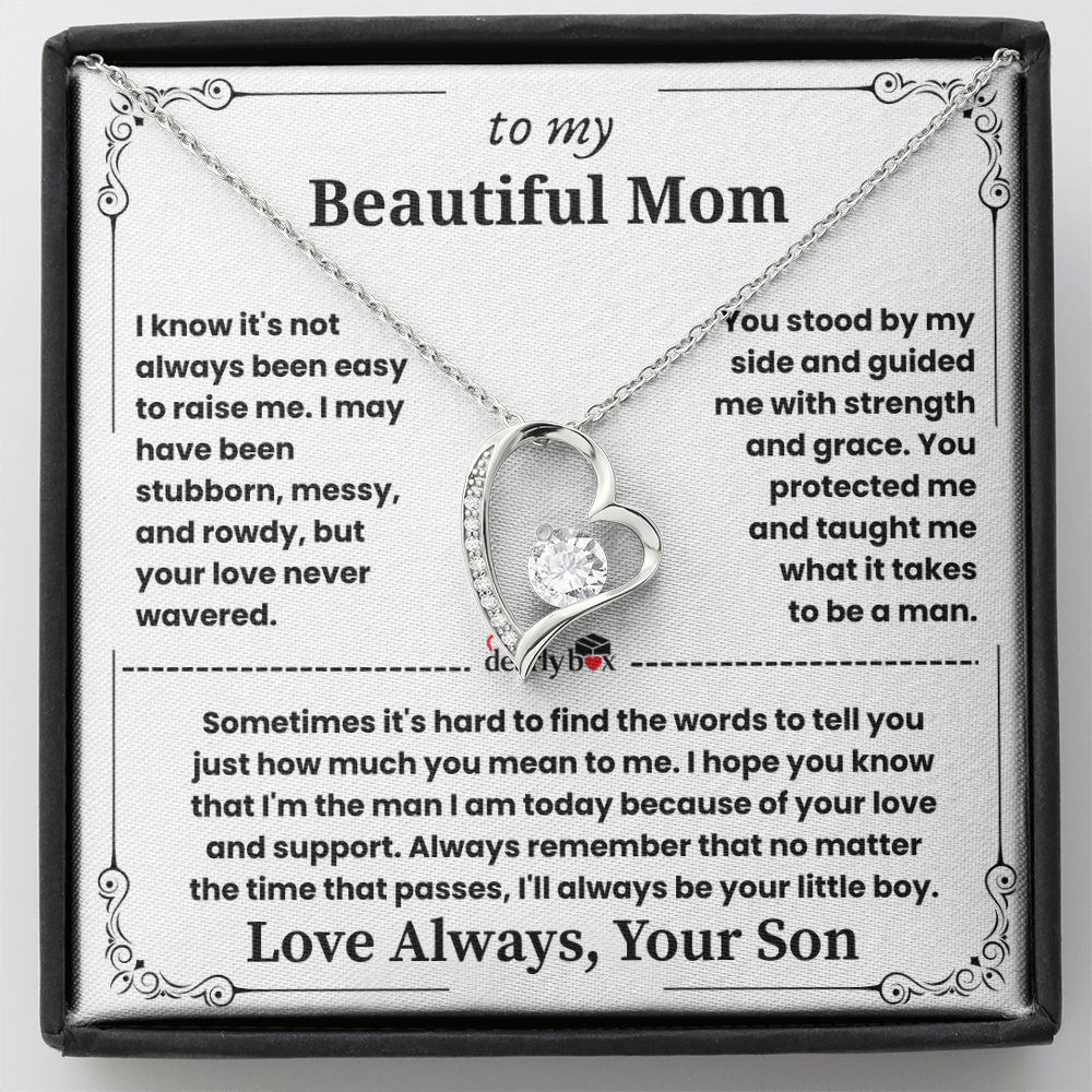 To My Mom - Love Always Heart Necklace