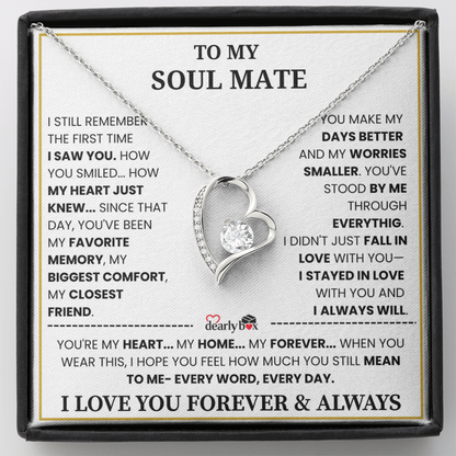 {Almost Sold Out] To my Soul Mate Forever & Always Love Necklace