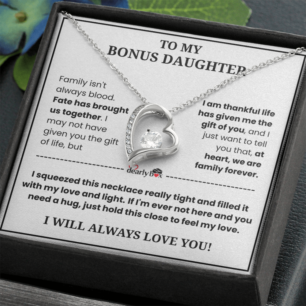 To My Bonus Daughter - "My Family Forever" Necklace