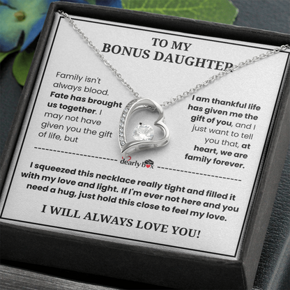 To My Bonus Daughter - "My Family Forever" Necklace