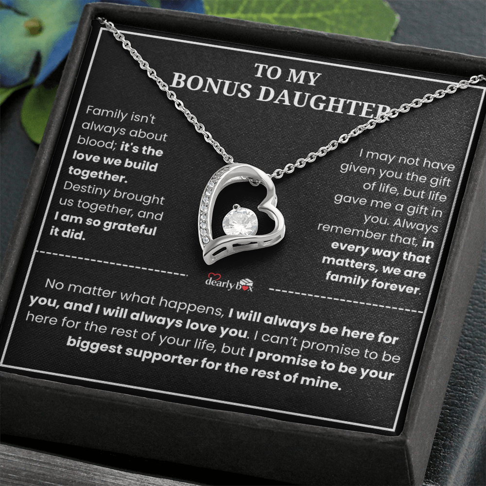 To My Bonus Daughter - "My Family Forever" Necklace