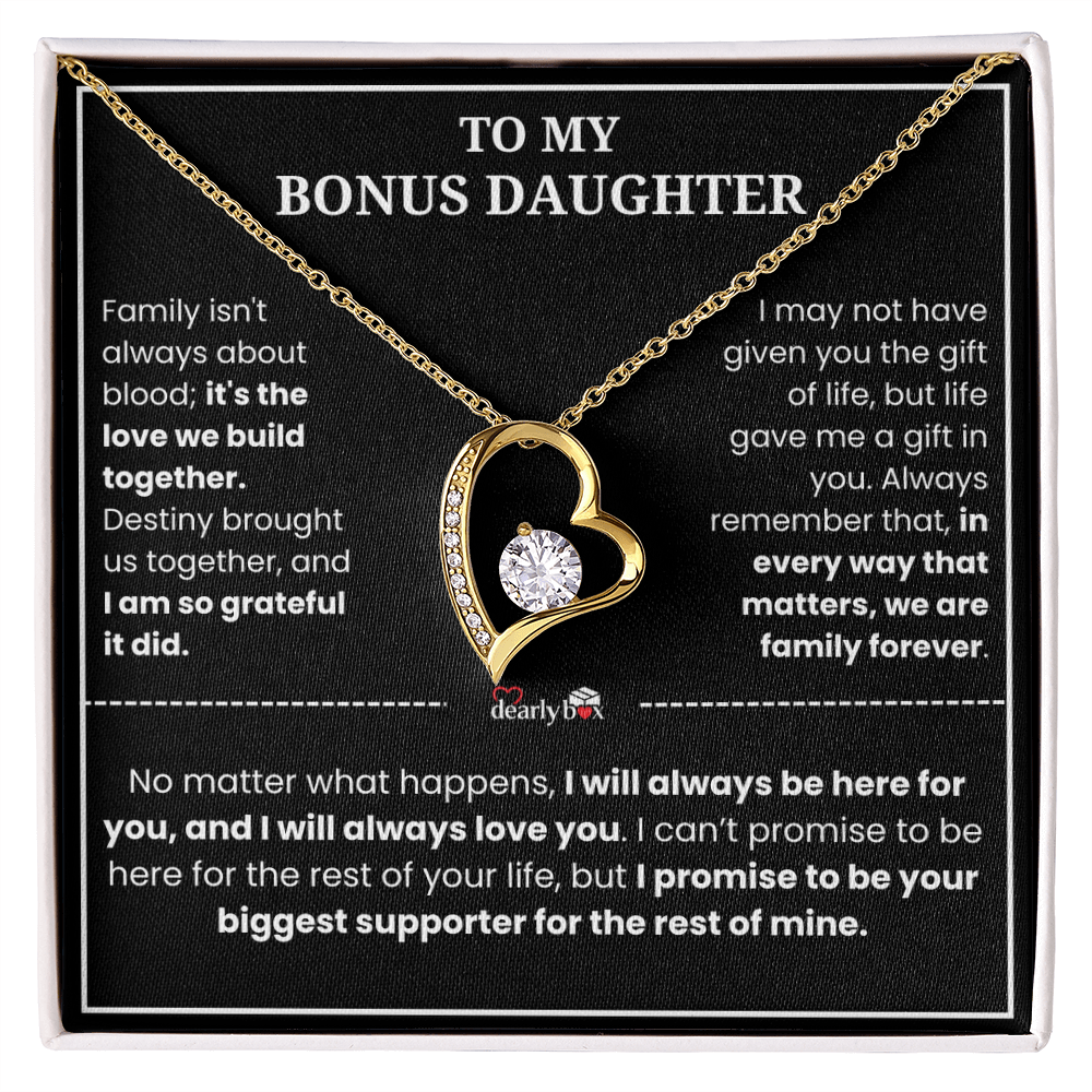 To My Bonus Daughter - "My Family Forever" Necklace
