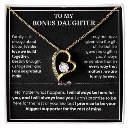 To My Bonus Daughter - "My Family Forever" Necklace