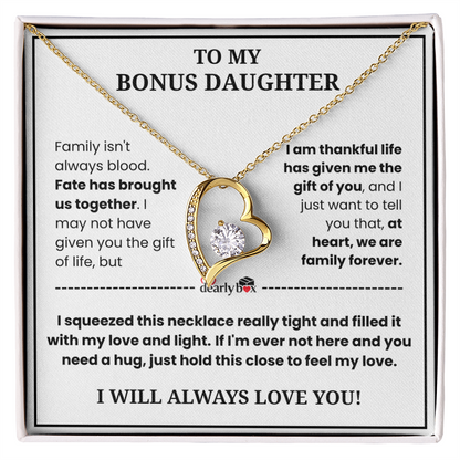 To My Bonus Daughter - "My Family Forever" Necklace