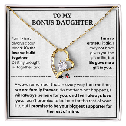 To My Bonus Daughter "Heart Love" Necklace