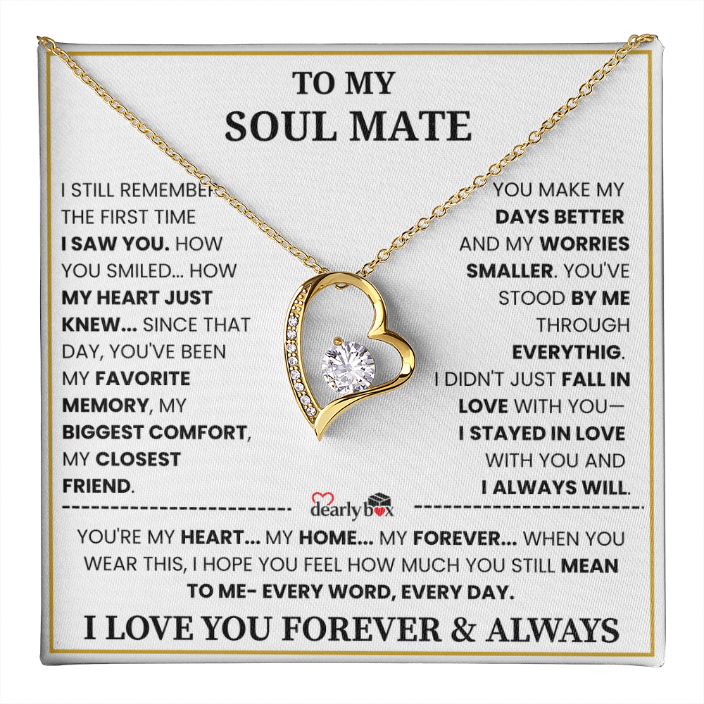 {Almost Sold Out] To my Soul Mate Forever & Always Love Necklace