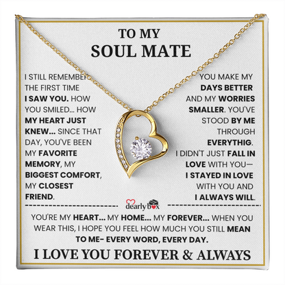 {Almost Sold Out] To my Soul Mate Forever & Always Love Necklace