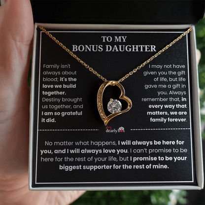 To My Bonus Daughter - "My Family Forever" Necklace