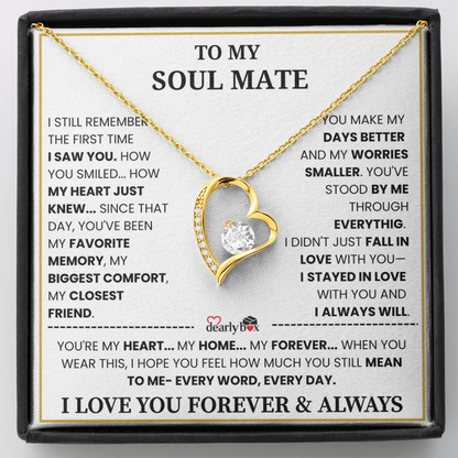 {Almost Sold Out] To my Soul Mate Forever & Always Love Necklace