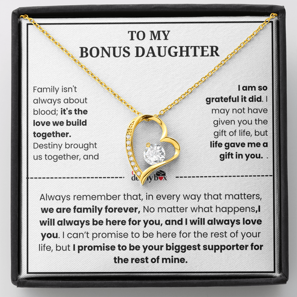 To My Bonus Daughter "Heart Love" Necklace