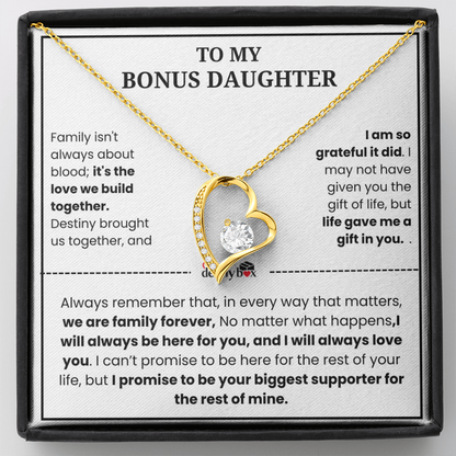 To My Bonus Daughter "Heart Love" Necklace