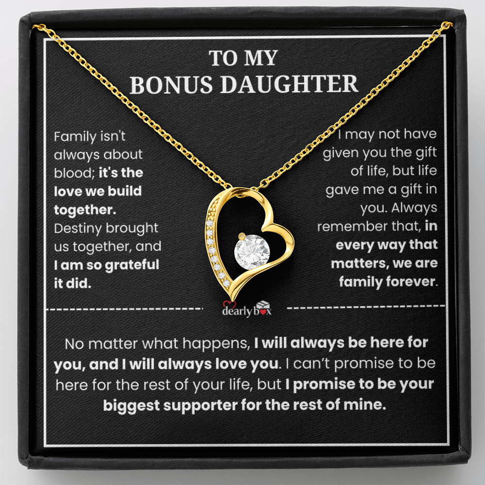To My Bonus Daughter - "My Family Forever" Necklace