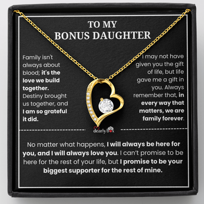 To My Bonus Daughter - "My Family Forever" Necklace