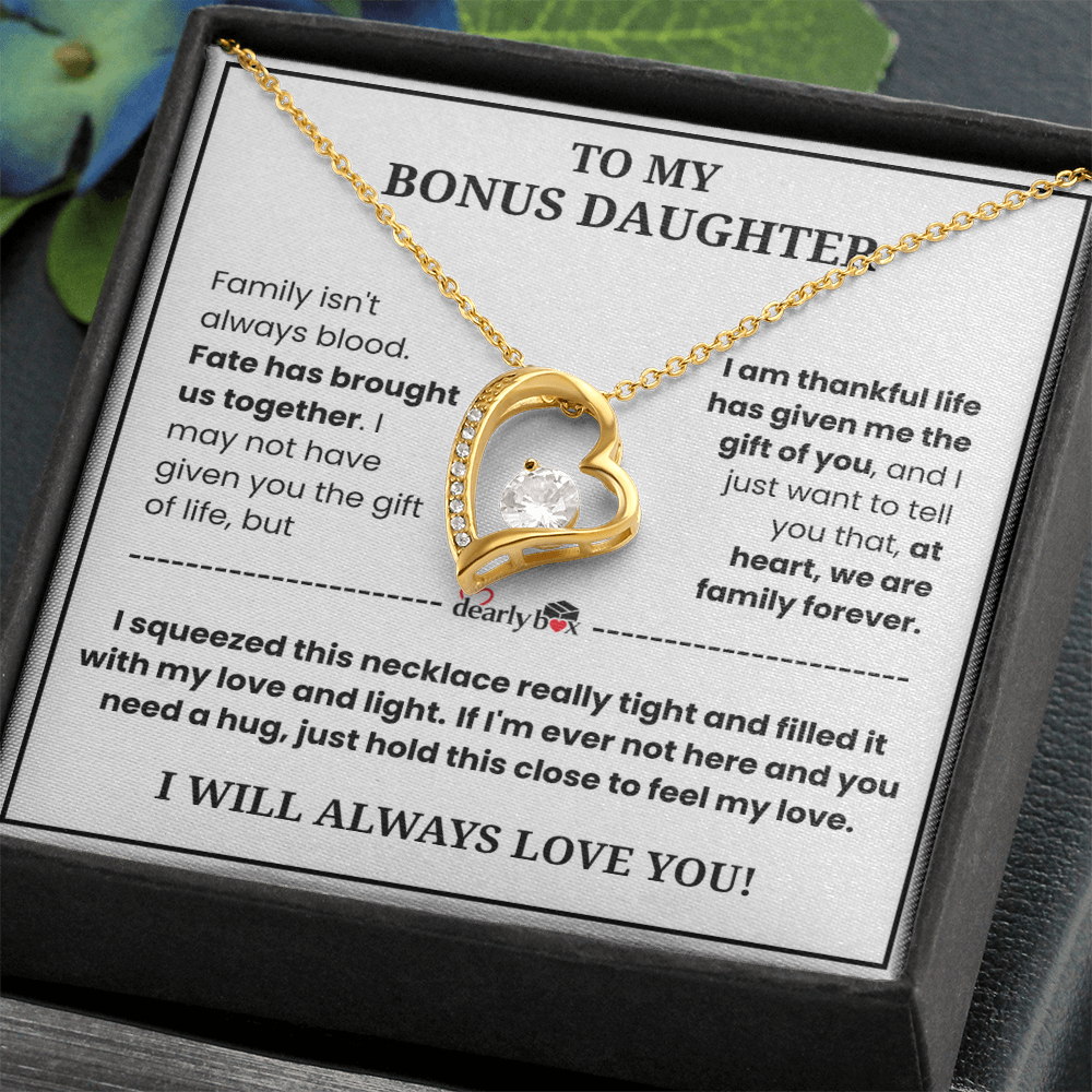To My Bonus Daughter - "My Family Forever" Necklace