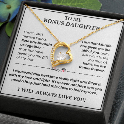 To My Bonus Daughter - "My Family Forever" Necklace