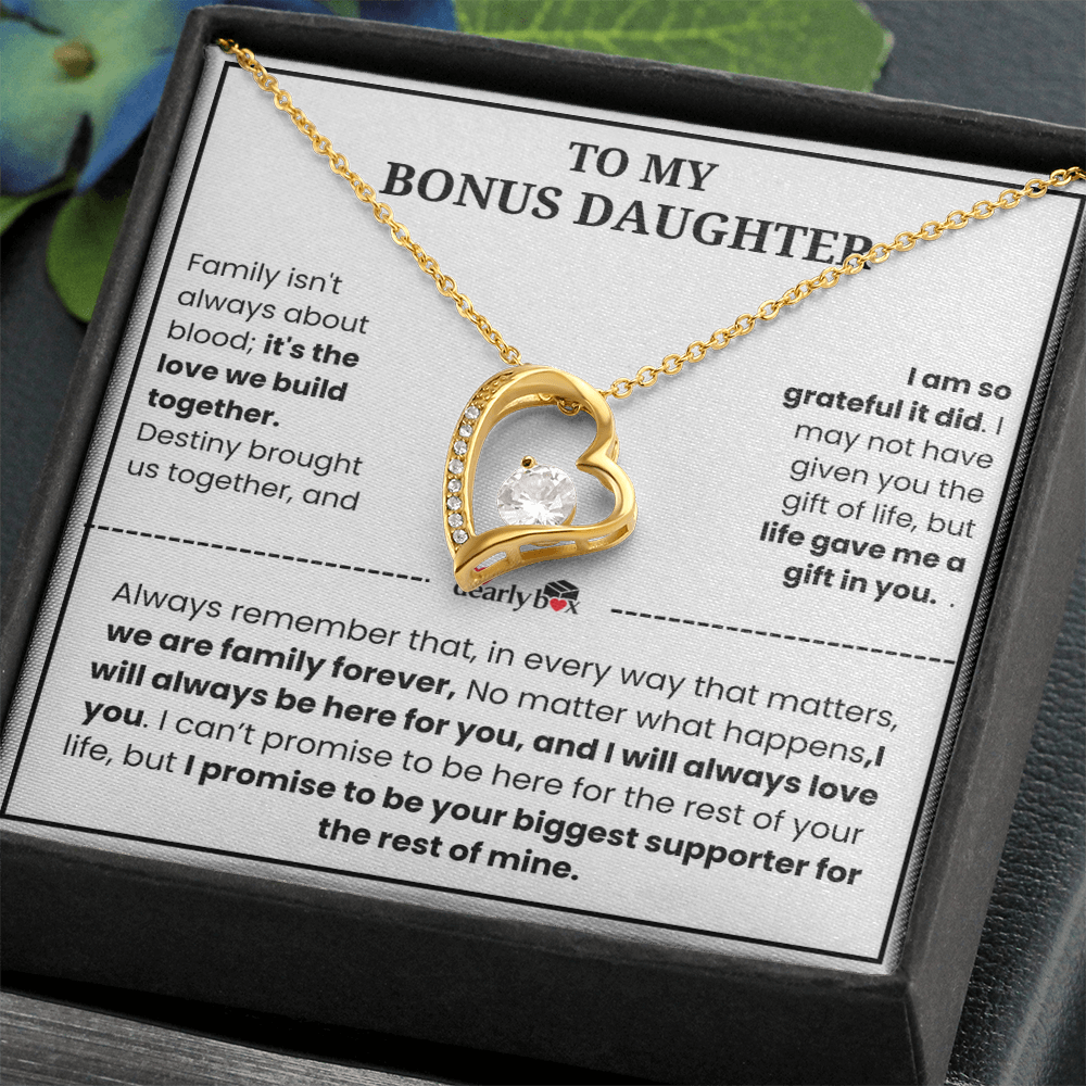 To My Bonus Daughter "Heart Love" Necklace