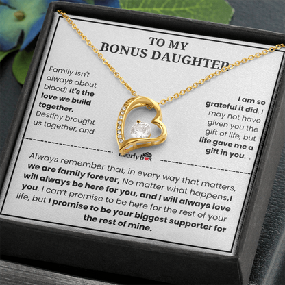 To My Bonus Daughter "Heart Love" Necklace