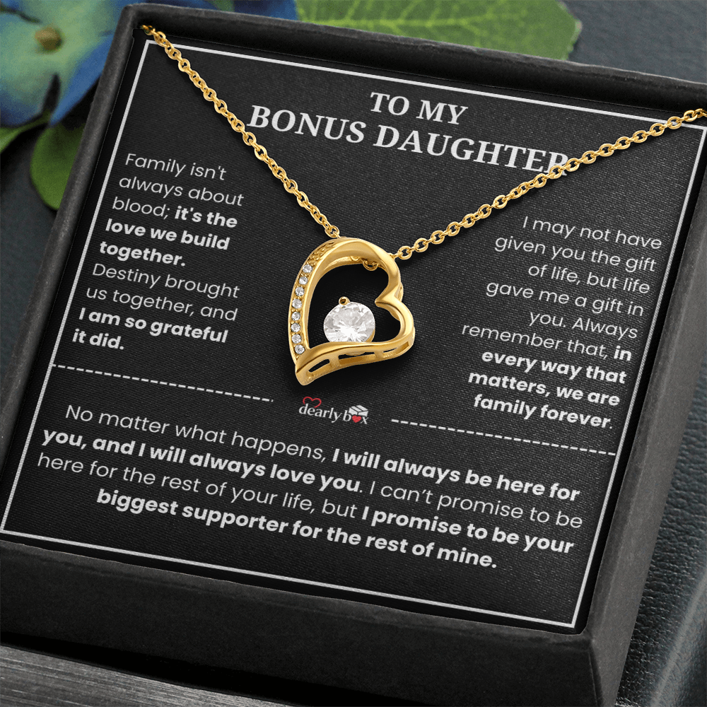 To My Bonus Daughter - "My Family Forever" Necklace