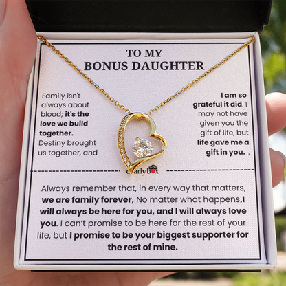 To My Bonus Daughter "Heart Love" Necklace