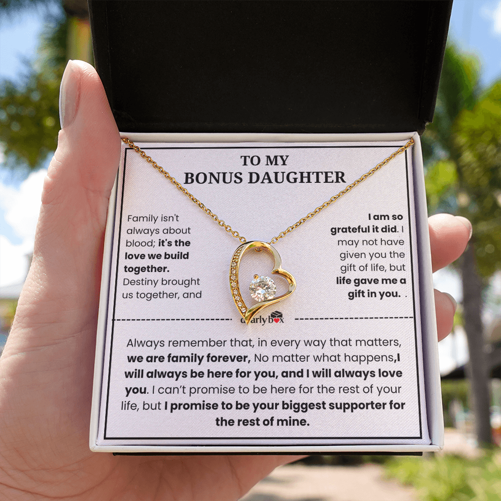 To My Bonus Daughter "Heart Love" Necklace