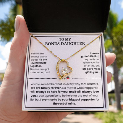 To My Bonus Daughter "Heart Love" Necklace