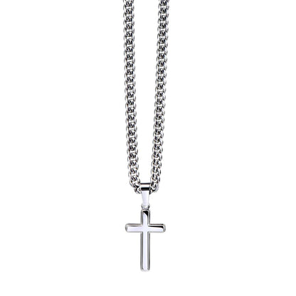 To My Bonus Son - "My Family Forever" Artisan Cross Cuban Link Chain Gift