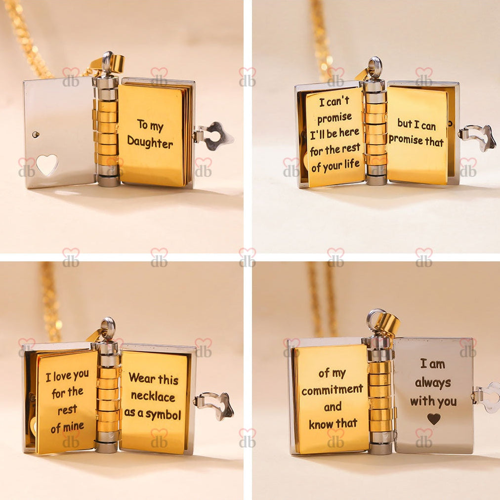 For Daughter - I'm Always With You Book Necklace