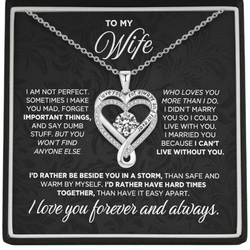 "To My Wife" Forever & Always Heart Necklace