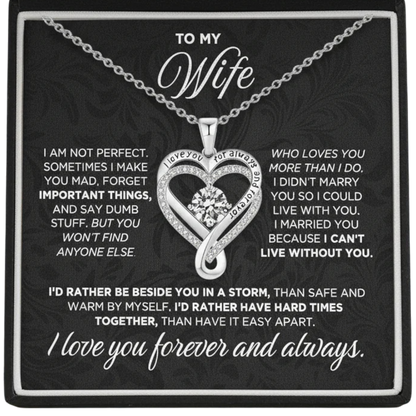 "To My Wife" Forever & Always Heart Necklace