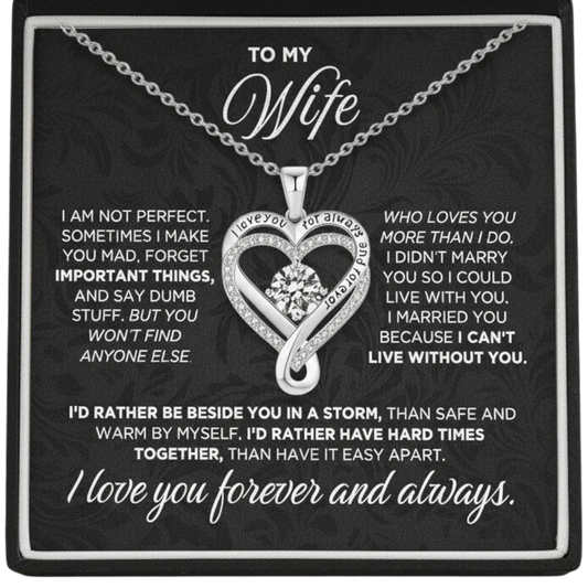 "To My Wife" Forever & Always Heart Necklace