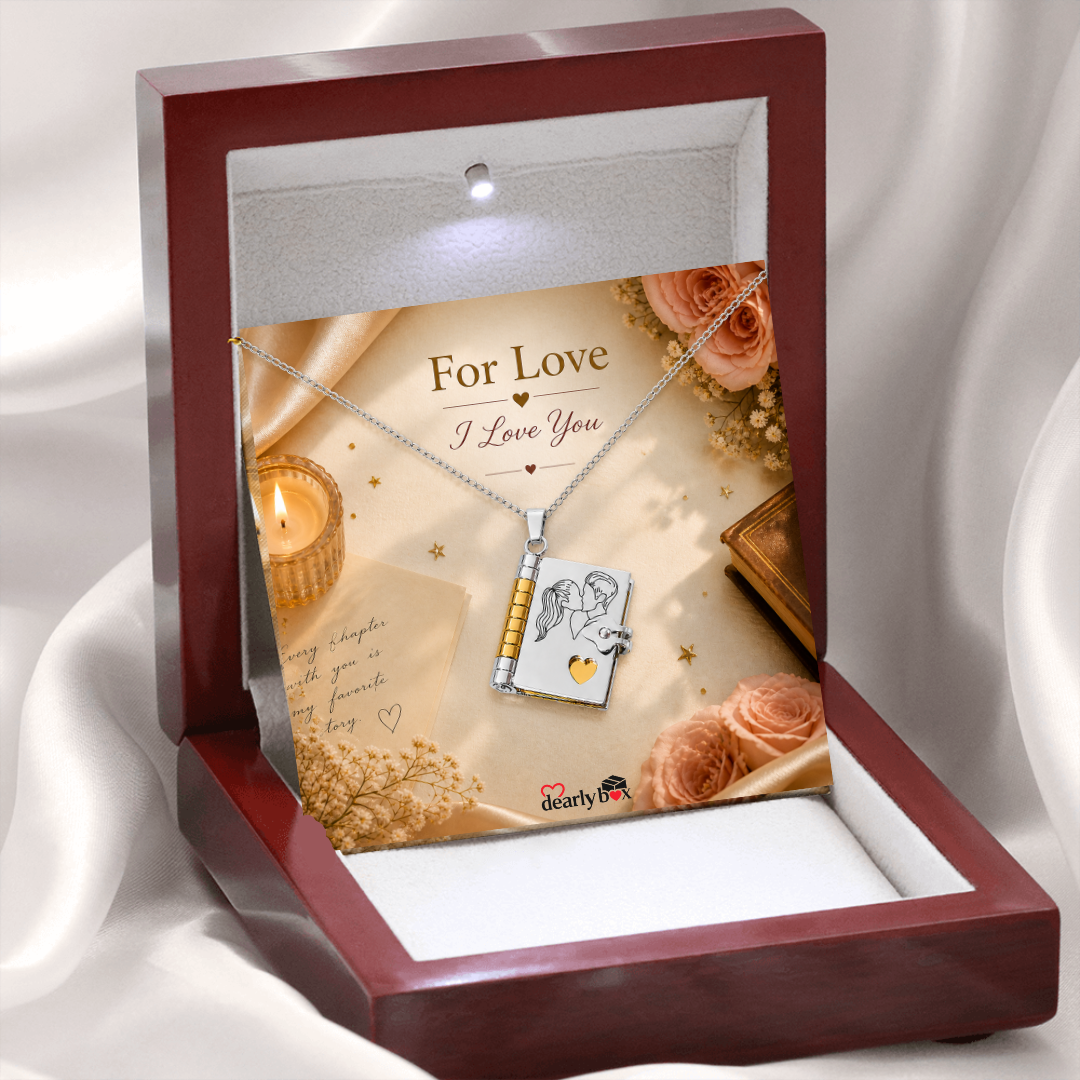 For Love - I Love You Book Necklace
