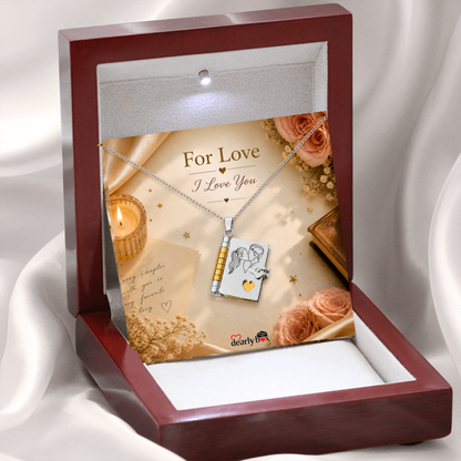 For Love - I Love You Book Necklace
