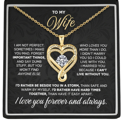 "To My Wife" Forever & Always Heart Necklace