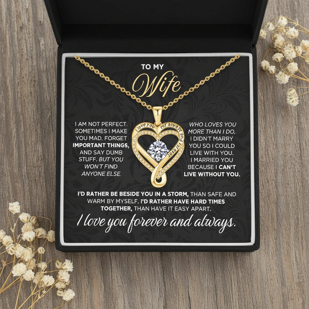 "To My Wife" Forever & Always Heart Necklace